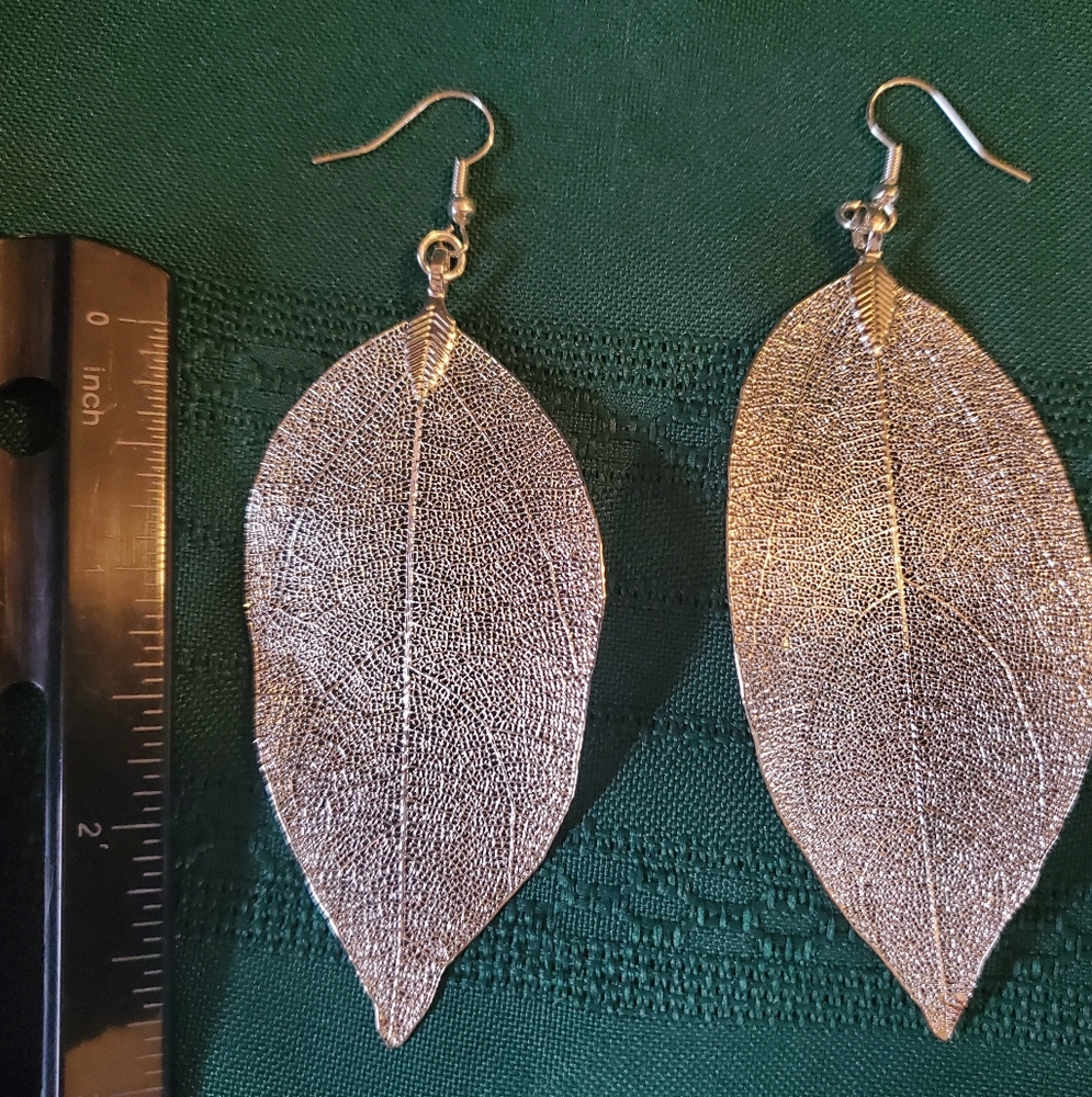 Filagree leaf earring silver - Picture 4 of 4